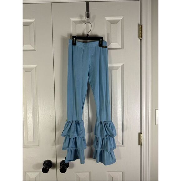 Matilda Jane Girls Blue Ruffle Pants Size 12 - Picture 1 of 3